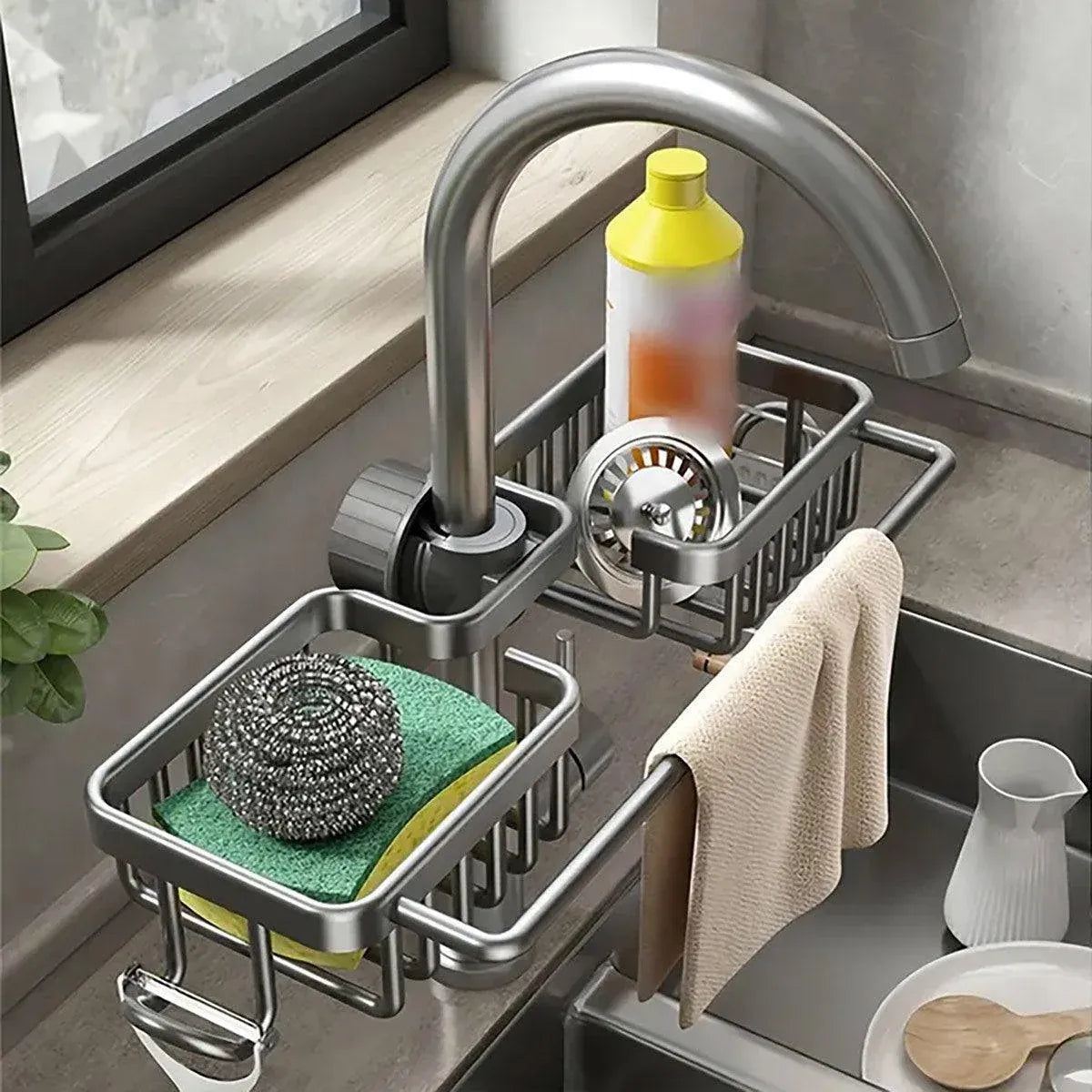 Multifunctional Faucet Shelf Kitchen Storage Sink Draining Basket Household Rack - Silver V528-SLT-SILVER-669395