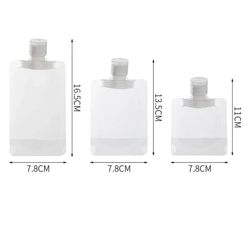15PCS Reusable Cosmetic Travel Leakproof Pouch Set 30ml 50ml 100ml V528-SM00103-15PCS-369311