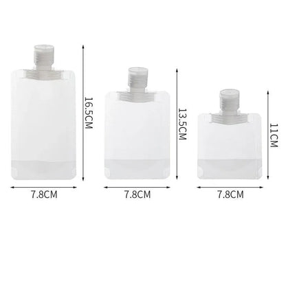 15PCS Reusable Cosmetic Travel Leakproof Pouch Set 30ml 50ml 100ml V528-SM00103-15PCS-369311