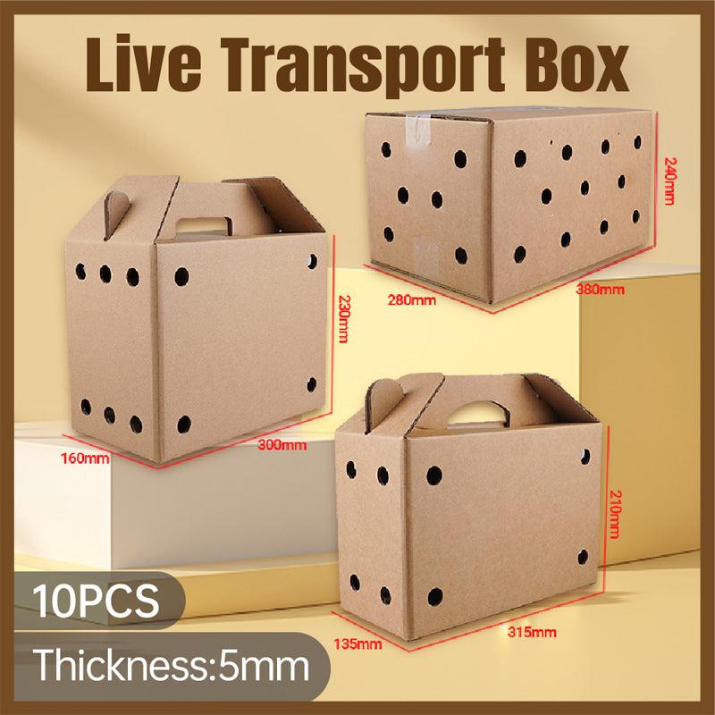 10PCS Disposable Cardboard Pet Carrier - 3 Sizes for Small Animals - 38*28*24CM V528-SM00164-10PCS-38-28-24-855926