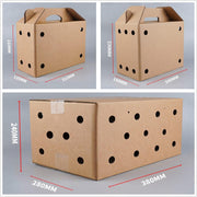 10PCS Disposable Cardboard Pet Carrier - 3 Sizes for Small Animals - 38*28*24CM V528-SM00164-10PCS-38-28-24-855926
