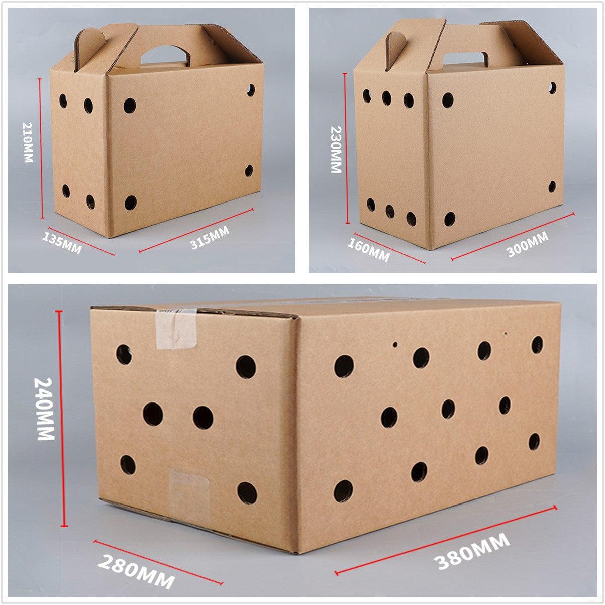 10PCS Disposable Cardboard Pet Carrier - 3 Sizes for Small Animals - 38*28*24CM V528-SM00164-10PCS-38-28-24-855926