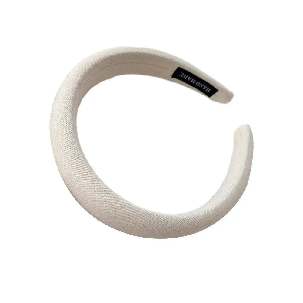 Women Thick Padded Wide Headband Sponge Hairband Wedding Party Plain - White V528-SM00187-WHITE-598766