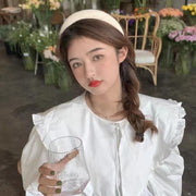 Women Thick Padded Wide Headband Sponge Hairband Wedding Party Plain - White V528-SM00187-WHITE-598766