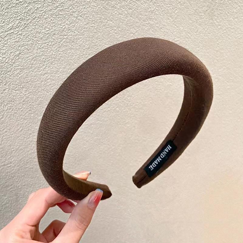 Women Thick Padded Wide Headband Sponge Hairband Wedding Party Plain - Black V528-SM00190-BLACK-439441