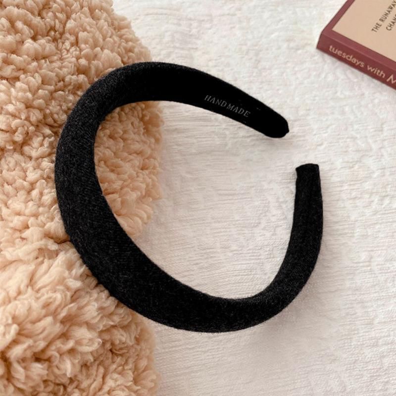 Women Thick Padded Wide Headband Sponge Hairband Wedding Party Plain - Black V528-SM00190-BLACK-439441