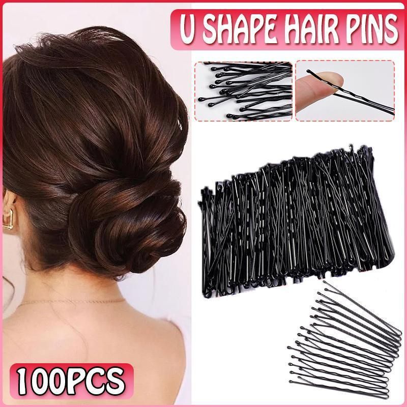 100PCS Black Bobby Pins 5cm Strong Hair Clips for Women Girls School Salon Use V528-SM00213-100PCS-STAMPS-430325