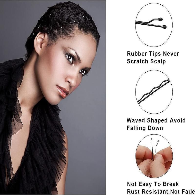100PCS Black Bobby Pins 5cm Strong Hair Clips for Women Girls School Salon Use V528-SM00213-100PCS-STAMPS-430325