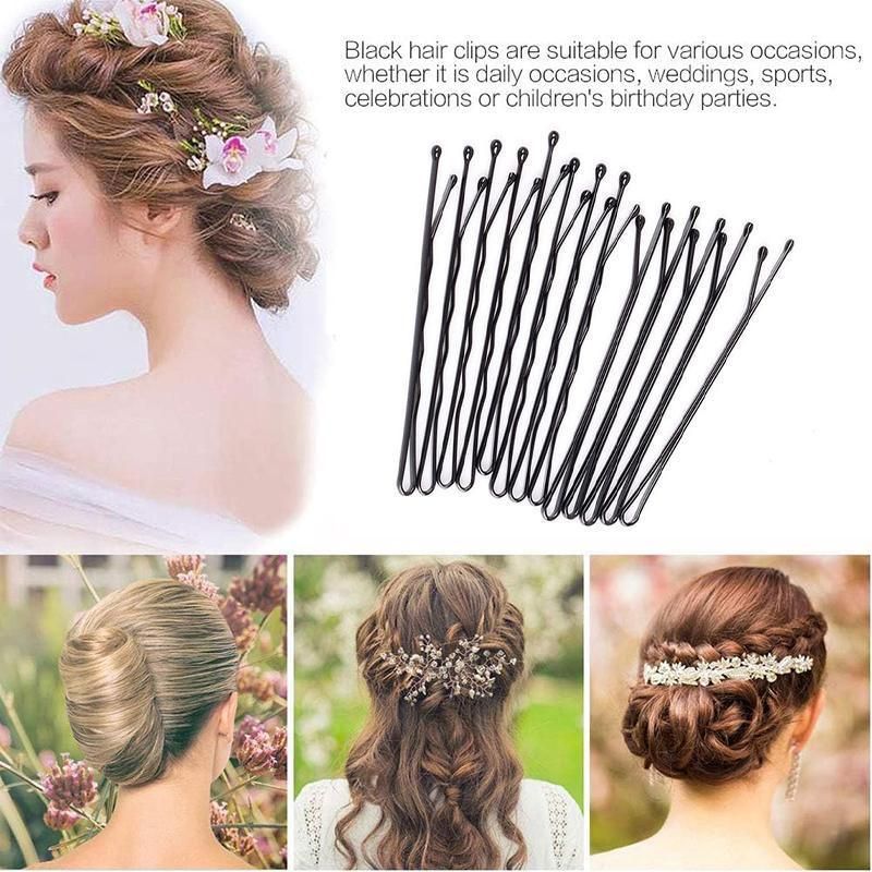 100PCS Black Bobby Pins 5cm Strong Hair Clips for Women Girls School Salon Use V528-SM00213-100PCS-STAMPS-430325