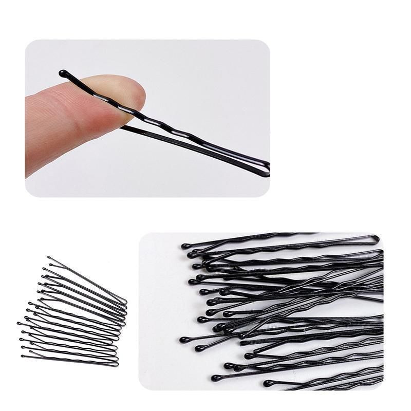 100PCS Black Bobby Pins 5cm Strong Hair Clips for Women Girls School Salon Use V528-SM00213-100PCS-STAMPS-430325