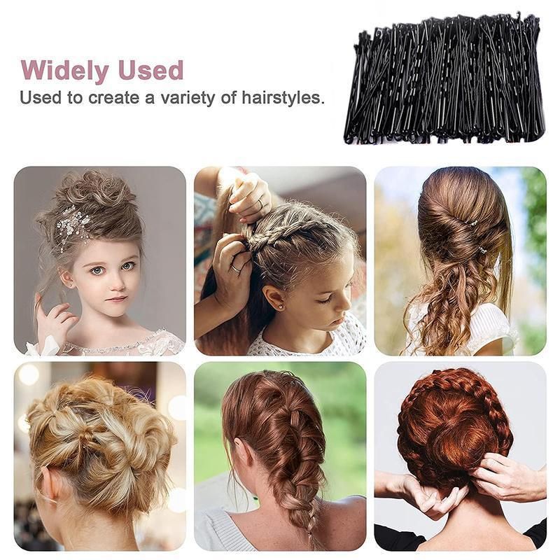 100PCS Black Bobby Pins 5cm Strong Hair Clips for Women Girls School Salon Use V528-SM00213-100PCS-STAMPS-430325