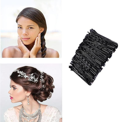 100PCS Black Bobby Pins 5cm Strong Hair Clips for Women Girls School Salon Use V528-SM00213-100PCS-STAMPS-430325