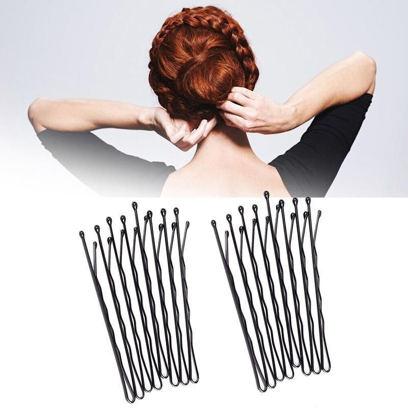 100PCS Black Bobby Pins 5cm Strong Hair Clips for Women Girls School Salon Use V528-SM00213-100PCS-STAMPS-430325