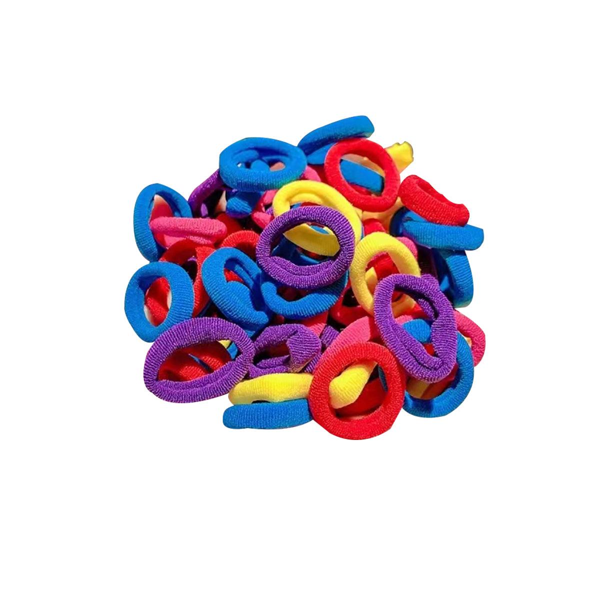 100PCS Colorful Elastic Hair Ties for Girl Ponytails High Stretch Hair Bands Set - Spring V528-SM00221-SPRING-465777