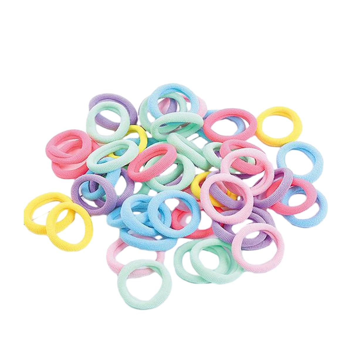 100PCS Colorful Elastic Hair Ties for Girl Ponytails High Stretch Hair Bands Set - Spring V528-SM00221-SPRING-465777