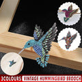 Fashion Hummingbird Brooch Pink Diamond Silver Brooch Gift Retro Style - Blue V528-SM00249-HUMMINGBIRD-BLSI-584549
