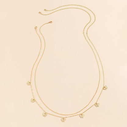 Waist Chain Tassel Butterfly Pendant Double Layer Ladies Body Chain - Gold V528-SM00296-GOLD-763379