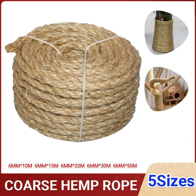 Versatile Natural Sisal Rope 6mm Thick Twine 10M-50M for Crafts - 6MM*20M V528-SM00306-6MM-20M-210946
