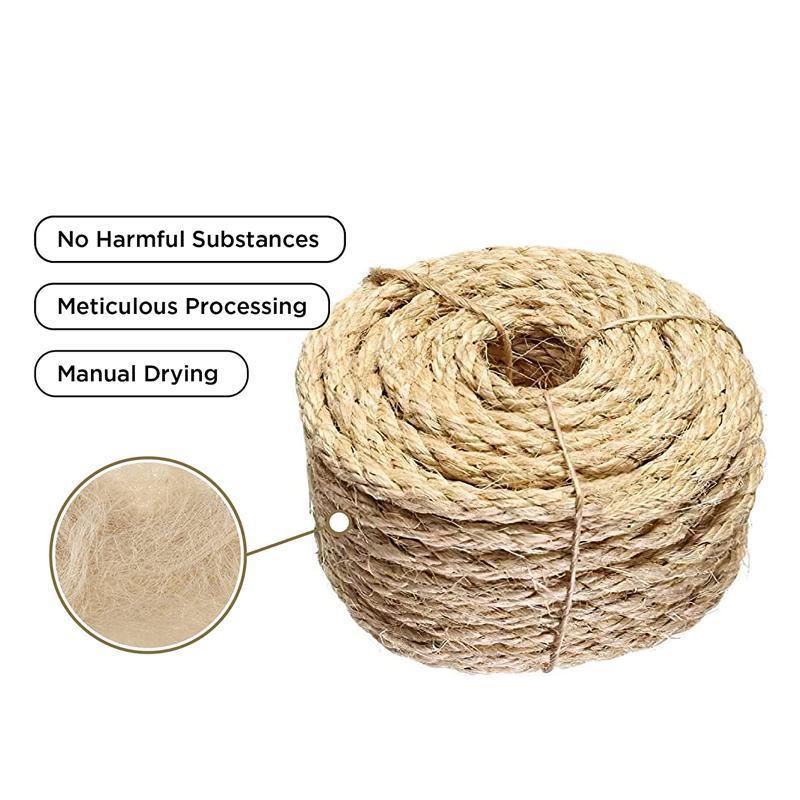 Versatile Natural Sisal Rope 6mm Thick Twine 10M-50M for Crafts - 6MM*20M V528-SM00306-6MM-20M-210946