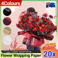 20PCS Plastic Waterproof Flower Gift Wrapping Paper Florist Bouquet Packaging - Black+Black V528-SM00315-BL-BL-874652