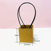 25x Kraft Paper Bag Flowers Waterproof Bouquet Basket Gift Box With Handle - 25PCS-Sq Big V528-SM00363-25PCS-SQBIG-961455