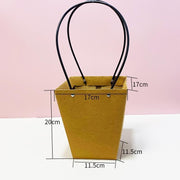 25x Kraft Paper Bag Flowers Waterproof Bouquet Basket Gift Box With Handle - 25PCS-Sq Big V528-SM00363-25PCS-SQBIG-961455