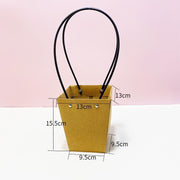25x Kraft Paper Bag Flowers Waterproof Bouquet Basket Gift Box With Handle - 25PCS-Sq Big V528-SM00363-25PCS-SQBIG-961455