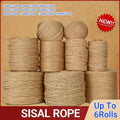 Sisal Rope Natural Jute Hemp Manila Twine String Cord 1-14mm Thick Craft DIY - 5Rolls-12MM*50M V528-SM00374-5ROLLS-12-50M-591819