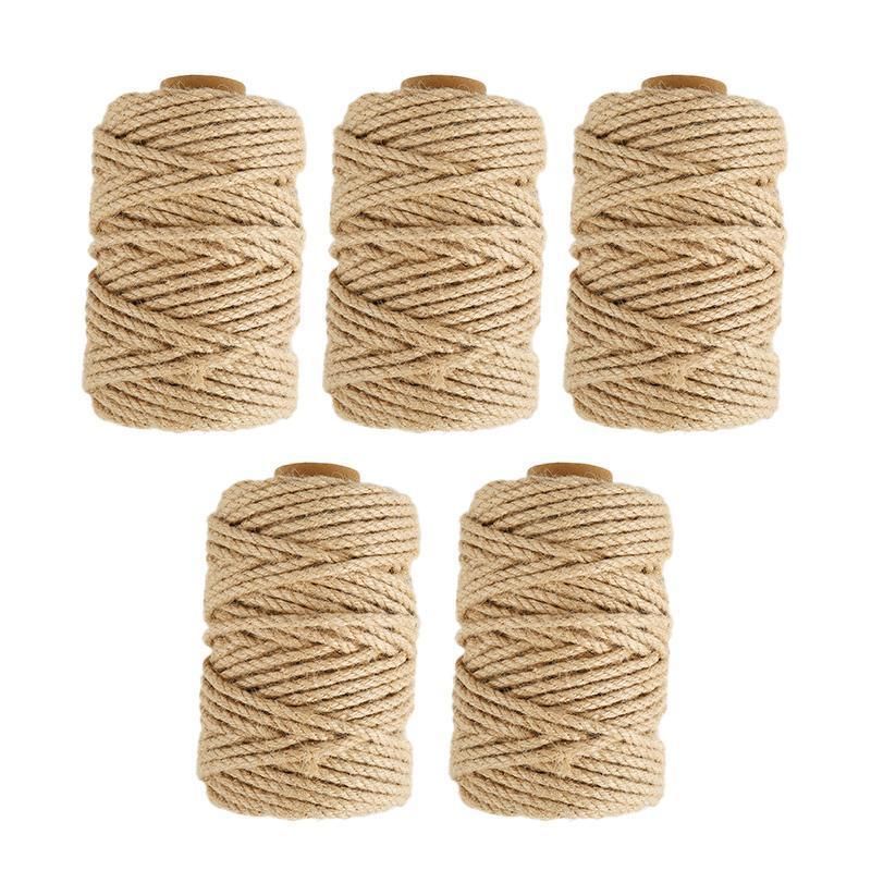 Sisal Rope Natural Jute Hemp Manila Twine String Cord 1-14mm Thick Craft DIY - 5Rolls-12MM*50M V528-SM00374-5ROLLS-12-50M-591819