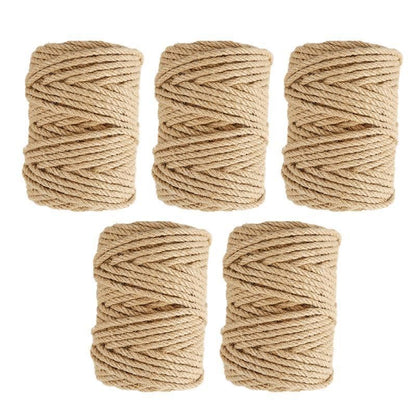 Sisal Rope Natural Jute Hemp Manila Twine String Cord 1-14mm Thick Craft DIY - 5Rolls-12MM*50M V528-SM00374-5ROLLS-12-50M-591819