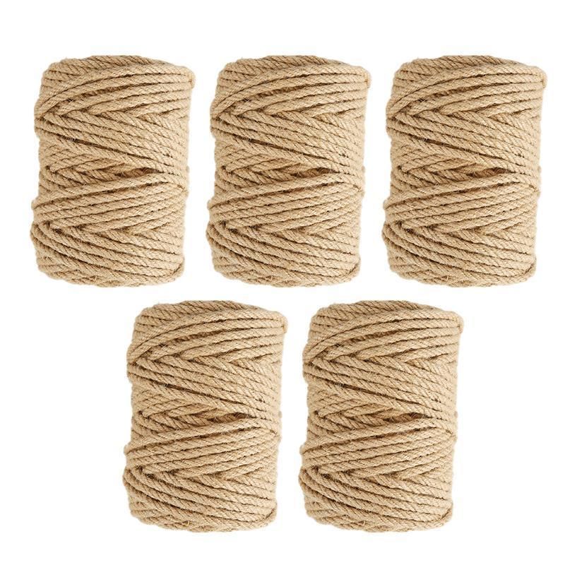 Sisal Rope Natural Jute Hemp Manila Twine String Cord 1-14mm Thick Craft DIY - 5Rolls-12MM*50M V528-SM00374-5ROLLS-12-50M-591819