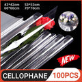 100X Clear Cellophane Wrap Rolls - 4 Sizes for Gifts & Bouquets - 100PCS-60*60CM V528-SM00378-100PCS-60-60-966176