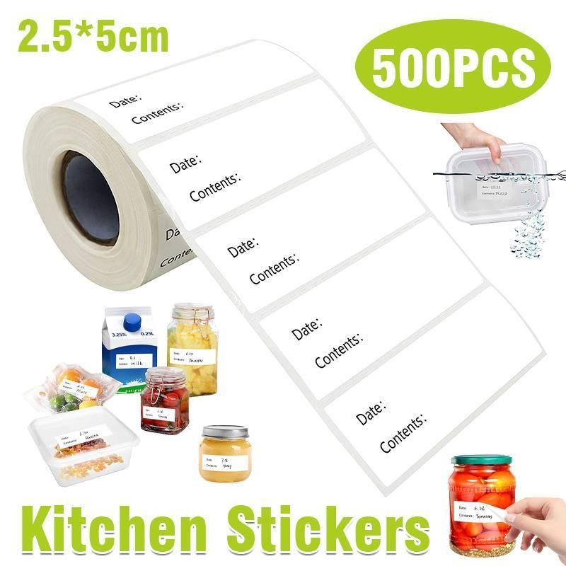 500PCS Kitchen Stickers Refrigerator Freezer Food Storage Date Content Labels V528-SM00460-2-5-5CM-120478