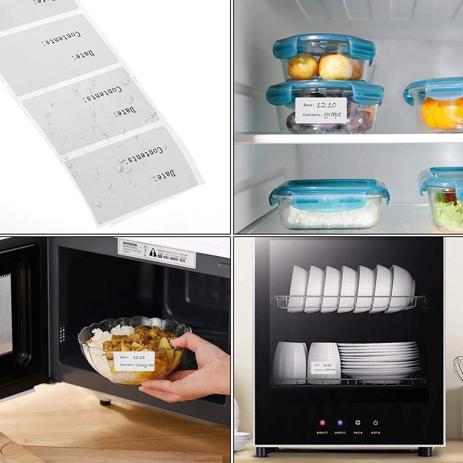 500PCS Kitchen Stickers Refrigerator Freezer Food Storage Date Content Labels V528-SM00460-2-5-5CM-120478