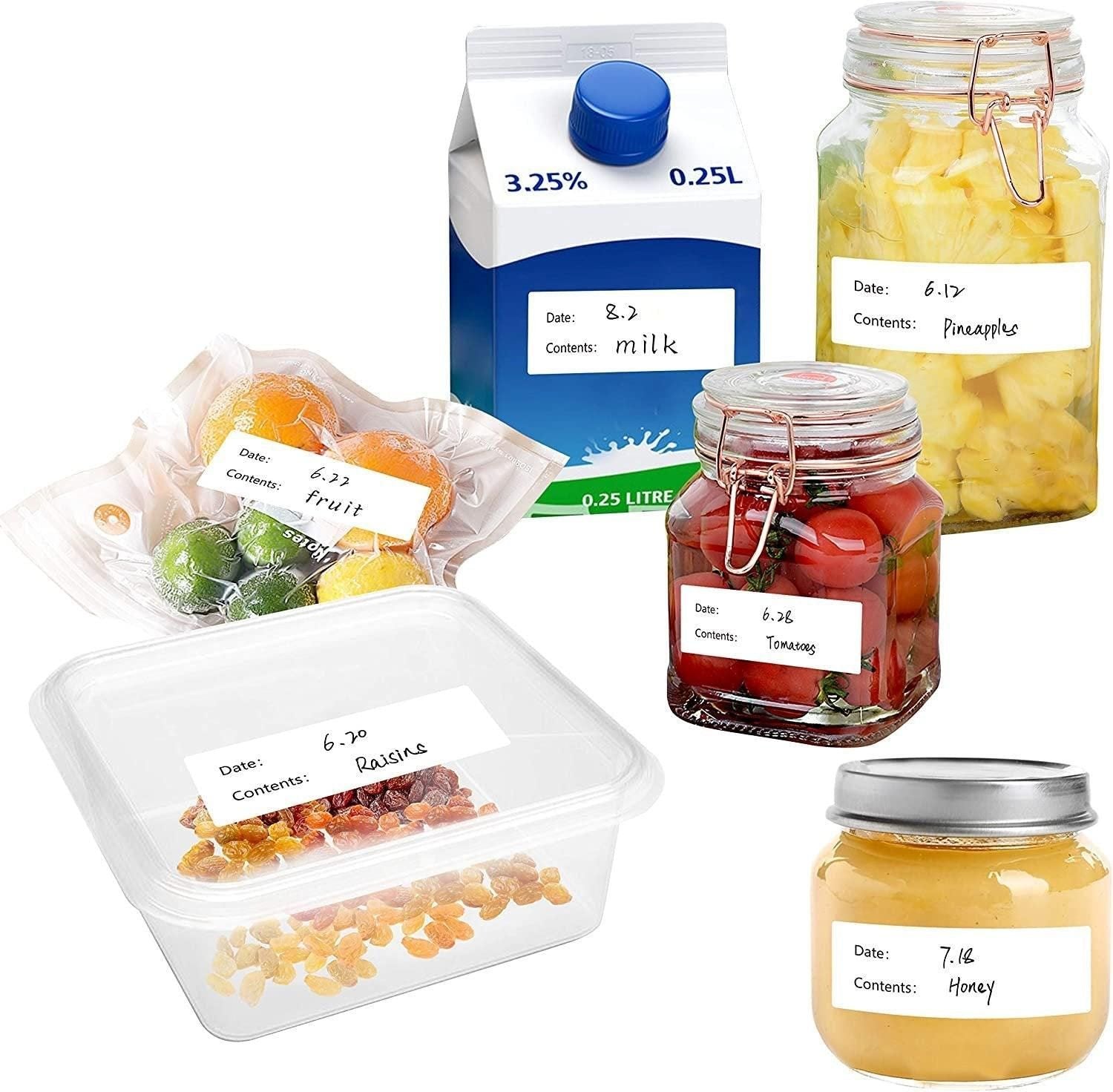 500PCS Kitchen Stickers Refrigerator Freezer Food Storage Date Content Labels V528-SM00460-2-5-5CM-120478