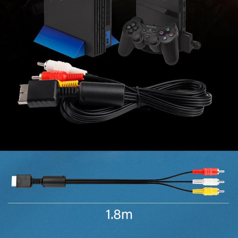 2PCS 1.8M RCA AV Cable for Sony PlayStation PS1 PS2 PS3 Audio Video Cord V528-SM00461-PS2-PS3-2PCS-558722