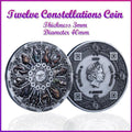 Twelve Constellations Coin Sun and Moon Challenge Medal Double-sided Embossed V528-SM00483-HOROSCOPEA-366513