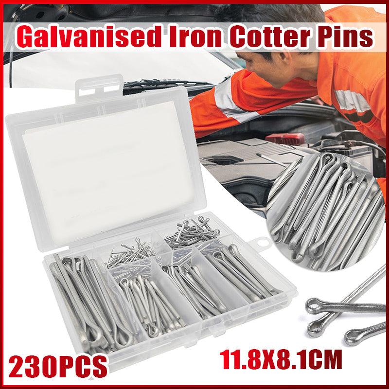 230PCS Cotter Pin Assortment Set Galvanised Iron Split Pins for Automotive Repairs V528-SM00489-230PCS-495240