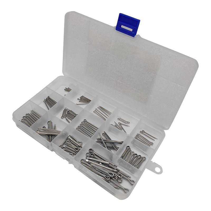 150PCS box 15 Kinds Stainless Steel Split Cotter Pins Assortment Kit Tools cherr V528-SM00491-150PCS-684711