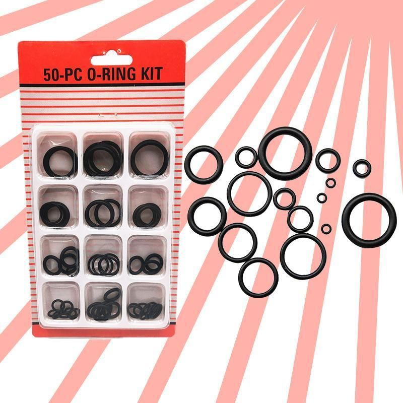 Rubber O-Ring Assortment Kit 50PC- Pack O-Rings Set Automotive Plumbing Seals V528-SM00493-50PCS-684593