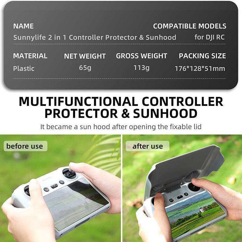 2 in 1 Screen Protector Sun Hood Cover for DJI RC Mini 3 Pro Mavic Air 2S V528-SM00537-DJI-RC204275