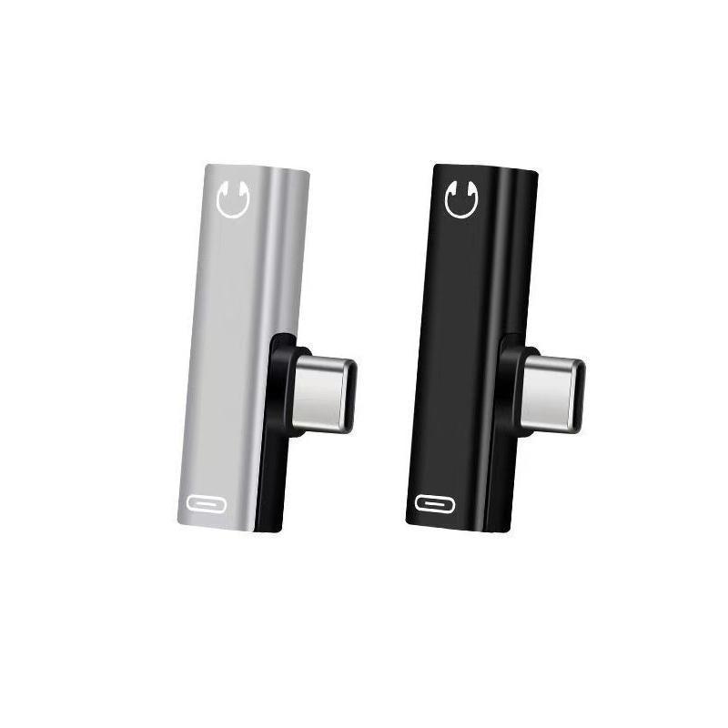 Up to 2 Type C to 3.5mm Audio Headphone Connector Earphone Adapter Aux Jack - Silver V528-SM00542-SILVER-380625