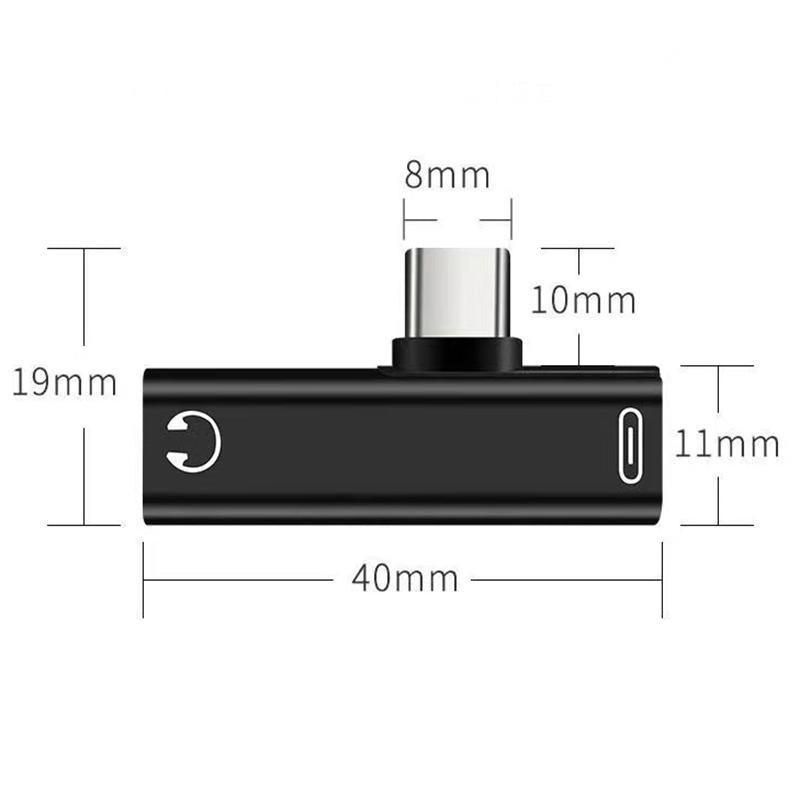 Up to 2 Type C to 3.5mm Audio Headphone Connector Earphone Adapter Aux Jack - Silver V528-SM00542-SILVER-380625
