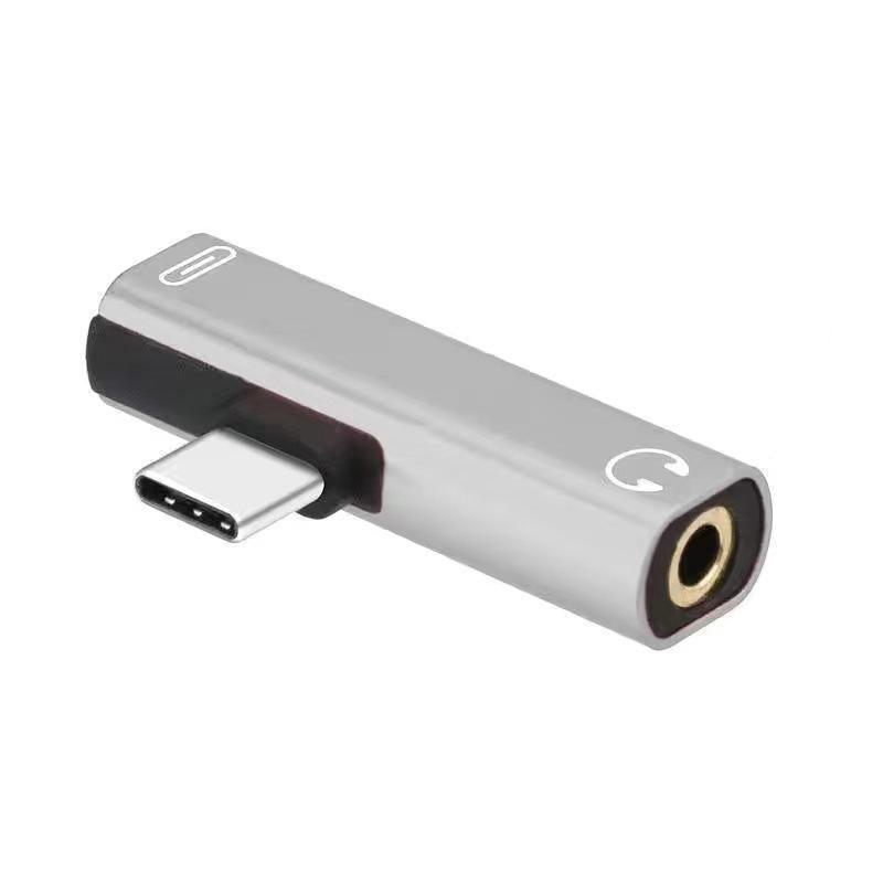 Up to 2 Type C to 3.5mm Audio Headphone Connector Earphone Adapter Aux Jack - Silver V528-SM00542-SILVER-380625
