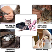 Cat Grooming Restraint Bag Pet Bath Wash Bags Nail Trimming Anti Scratch V528-SM00557-BLACK-518562