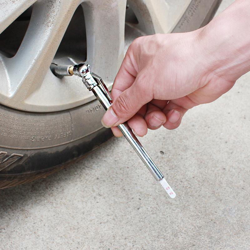 14cm Stainless Steel Pencil Tyre Pressure Gauge 5-50 PSI Manual Tester V528-SM00558-SILVER-695988