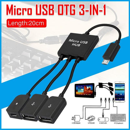 Micro USB 2.0 OTG HUB Cable Adapter AU Male to Female Dual Host Fast Transfer V528-SM00593-V8-863835