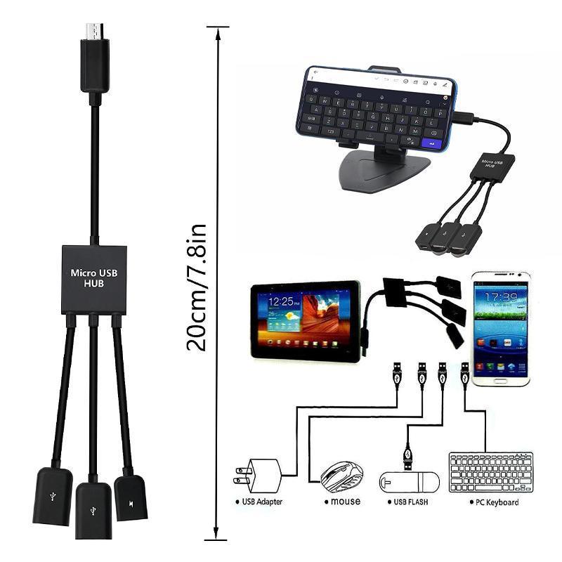 Micro USB 2.0 OTG HUB Cable Adapter AU Male to Female Dual Host Fast Transfer V528-SM00593-V8-863835