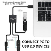 Micro USB 2.0 OTG HUB Cable Adapter AU Male to Female Dual Host Fast Transfer V528-SM00593-V8-863835