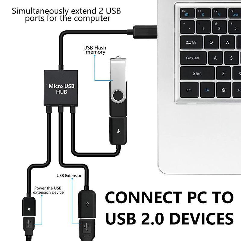 Micro USB 2.0 OTG HUB Cable Adapter AU Male to Female Dual Host Fast Transfer V528-SM00593-V8-863835